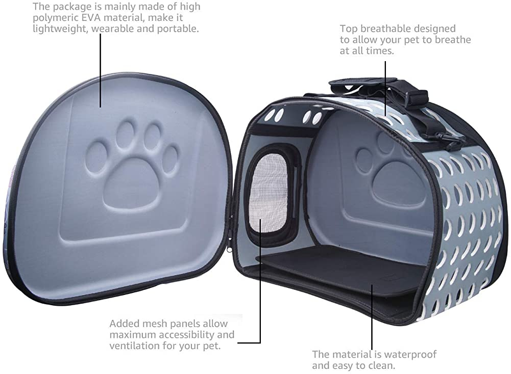 Foto 5 pulgar | Bolsa De Transporte Para Mascotas Jieyou Para Perros, Gatos Y Conejos De Hasta 8 Kg (gris) - Venta Internacional.