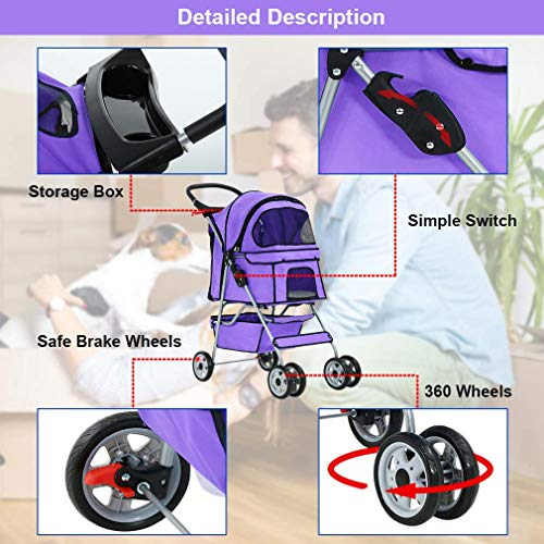 Foto 5 pulgar | Transportín Plegable De Viaje Bestpet Stroller Para Gatos Y Perros - Venta Internacional.