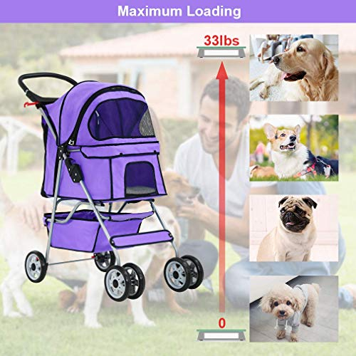 Foto 7 pulgar | Transportín Plegable De Viaje Bestpet Stroller Para Gatos Y Perros - Venta Internacional.