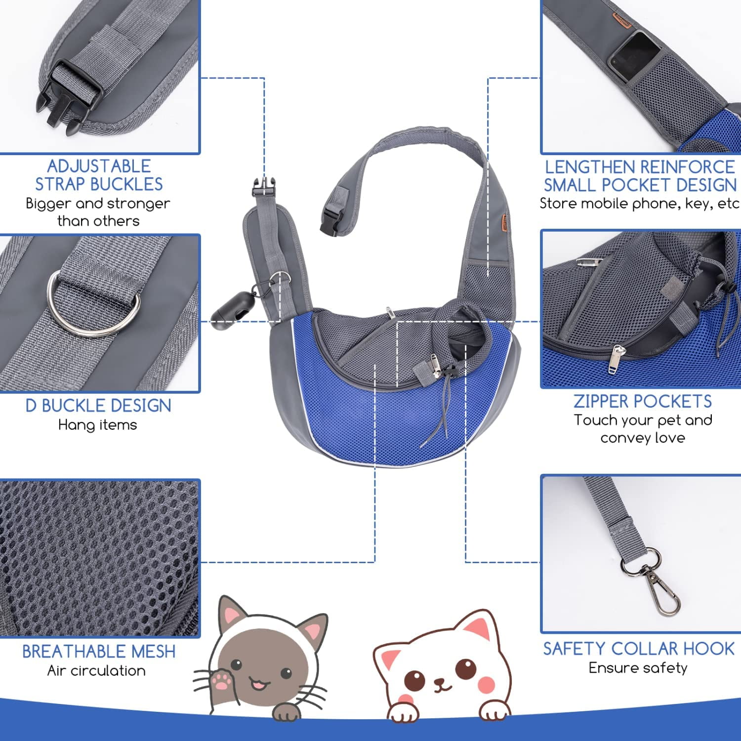 Foto 4 pulgar | Bolsa Bandolera Portátil De Viaje Segura Para Perros Y Gatos Pequeños - Venta Internacional.