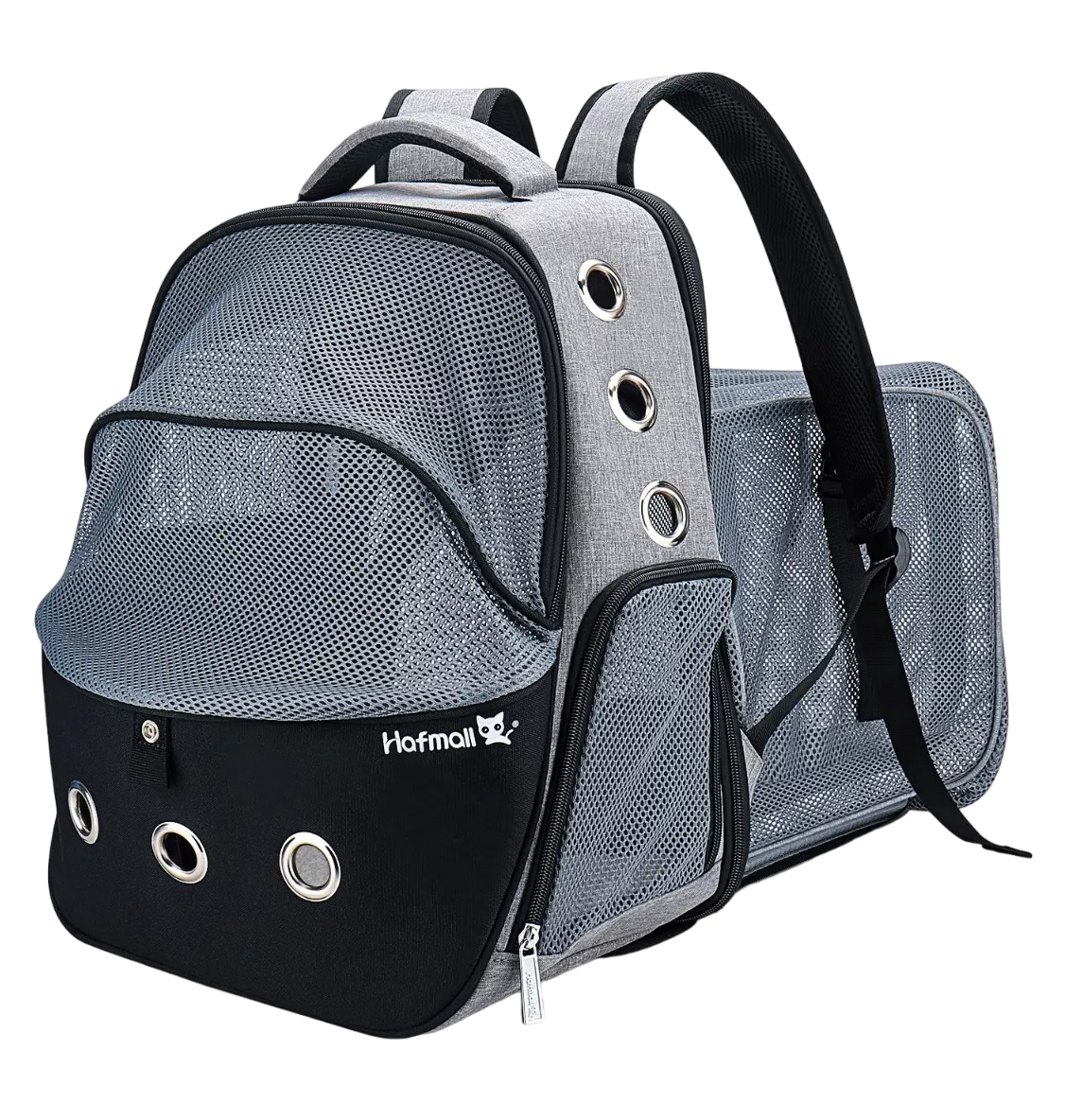 Foto 2 pulgar | Mochila Transportadora Para Perros/gatos Expandible, Gris/negro