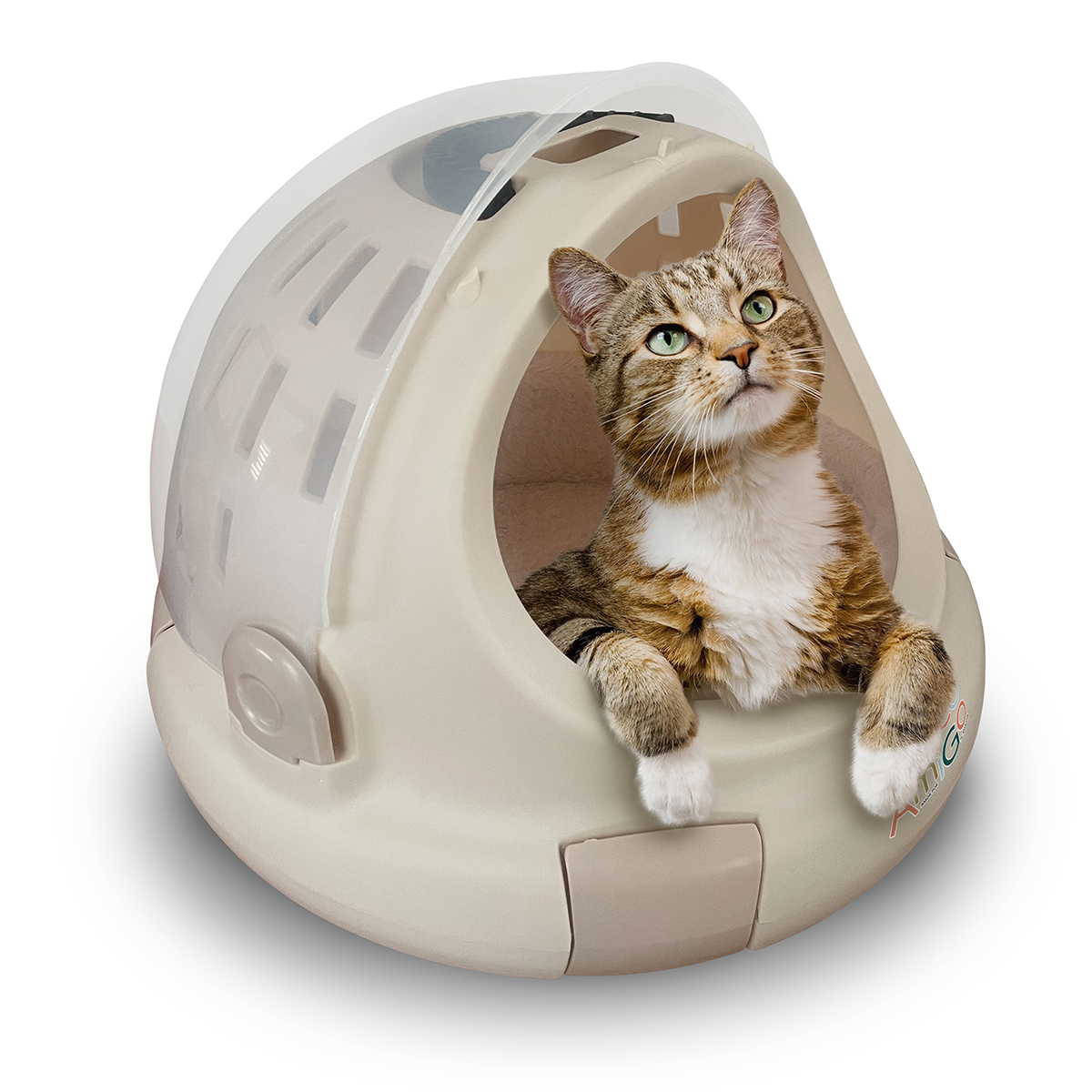 Foto 2 pulgar | Transportadora Para Gatos Con Cama Mascoamigo Color Beige  Tipo Cápsula 43x43cm