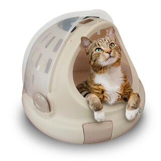 Foto 1 | Transportadora Para Gatos Con Cama Mascoamigo Color Beige Tipo Cápsula 43x43cm