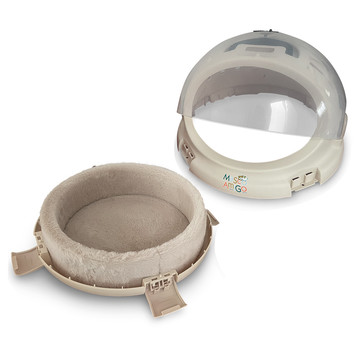 Foto 4 pulgar | Transportadora Para Gatos Con Cama Mascoamigo Color Beige  Tipo Cápsula 43x43cm