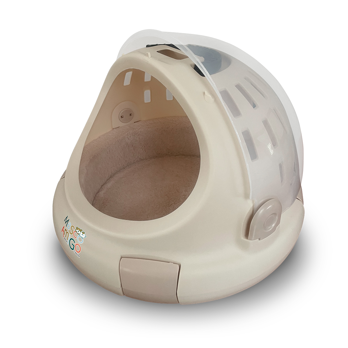 Foto 6 pulgar | Transportadora Para Gatos Con Cama Mascoamigo Color Beige  Tipo Cápsula 43x43cm