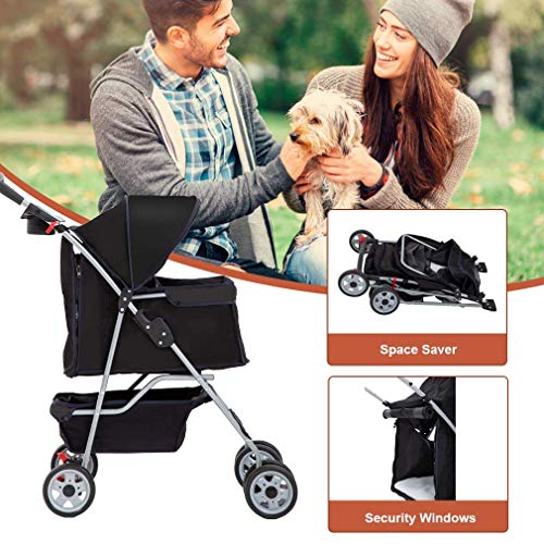 Foto 7 pulgar | Transportín Plegable De Viaje Bestpet Stroller Para Gatos Y Perros - Venta Internacional.
