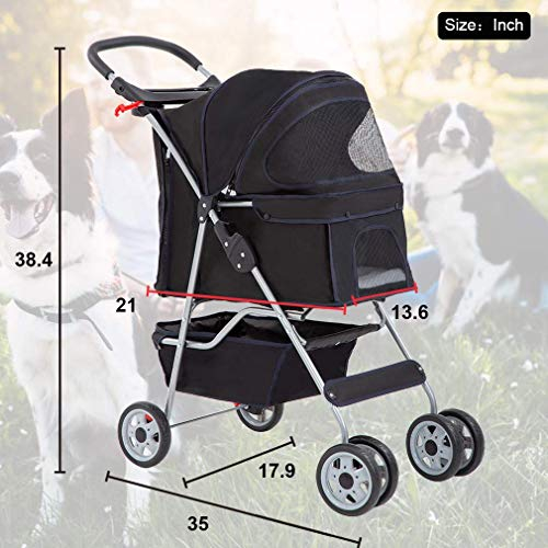 Foto 8 pulgar | Transportín Plegable De Viaje Bestpet Stroller Para Gatos Y Perros - Venta Internacional.