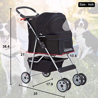 Foto 7 | Transportín Plegable De Viaje Bestpet Stroller Para Gatos Y Perros - Venta Internacional.