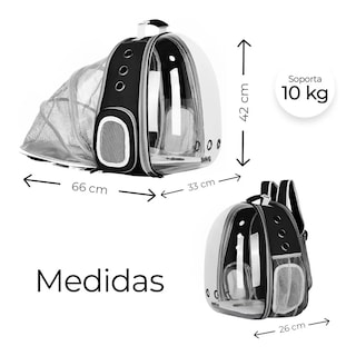 Foto 4 | Mochila Transportadora Para Perros/gatos Expatndible Portáil Negromochila Transportadora Para Perros/gatos Exp