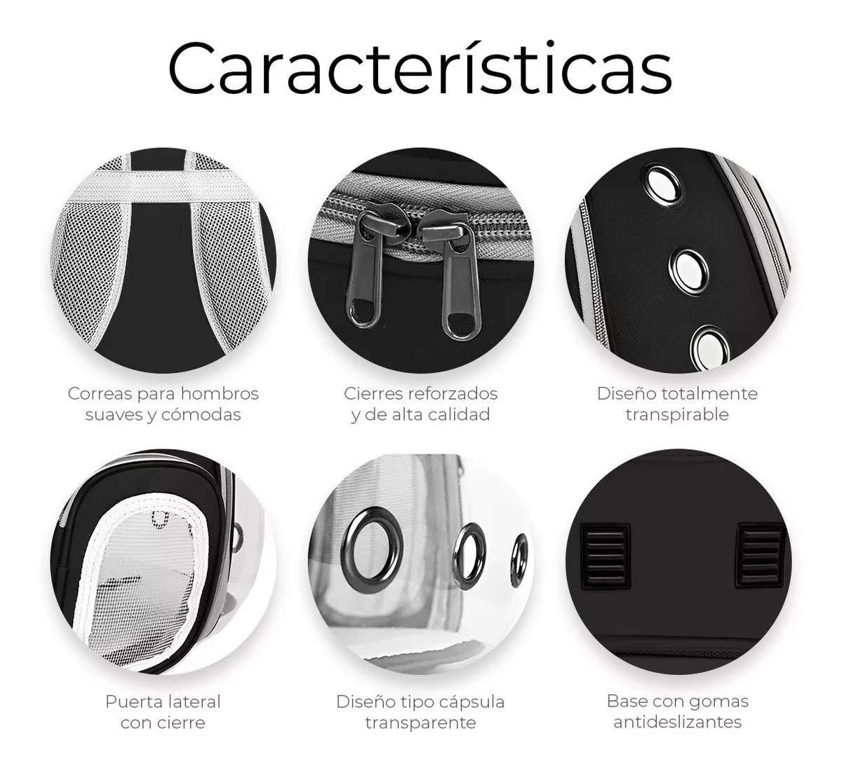 Foto 6 pulgar | Mochila Transportadora Para Perros/gatos Expatndible Portáil Negromochila Transportadora Para Perros/gatos Exp