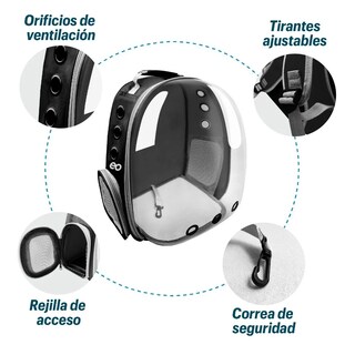 Foto 3 | Mochila Transportadora Eo Safe Imports Esi-01442-1 Color Negro