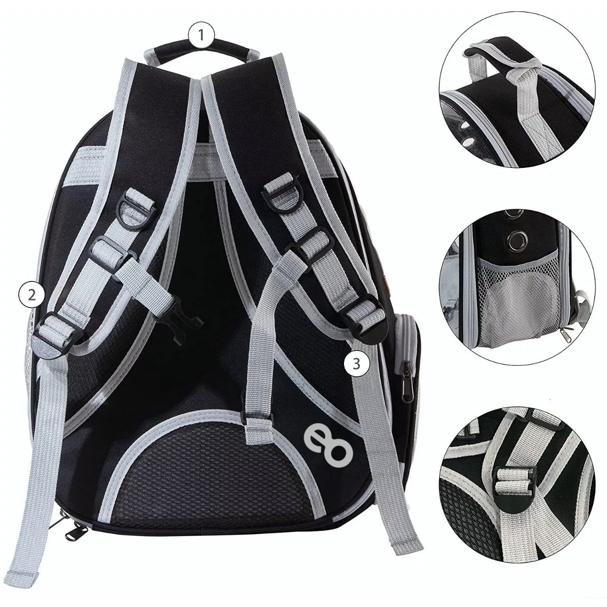 Foto 3 | Mochila Transportadora Para Mascota Pequeña Eo Safe Imports Esi-7930-1 Negro