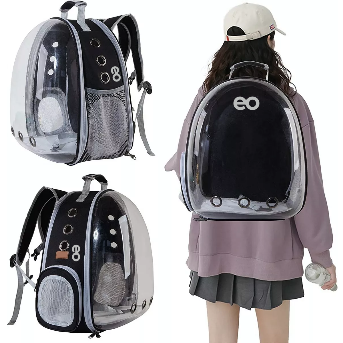 Foto 4 | Mochila Transportadora Para Mascota Pequeña Eo Safe Imports Esi-7930-1 Negro