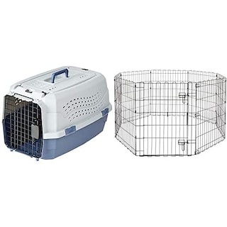 Foto 1 | Transportín De Viaje Para Mascotas Amazon Basics De Dos Puertas Con Carga Superior, 60 X 60 X 30 Cm - Venta Internaci
