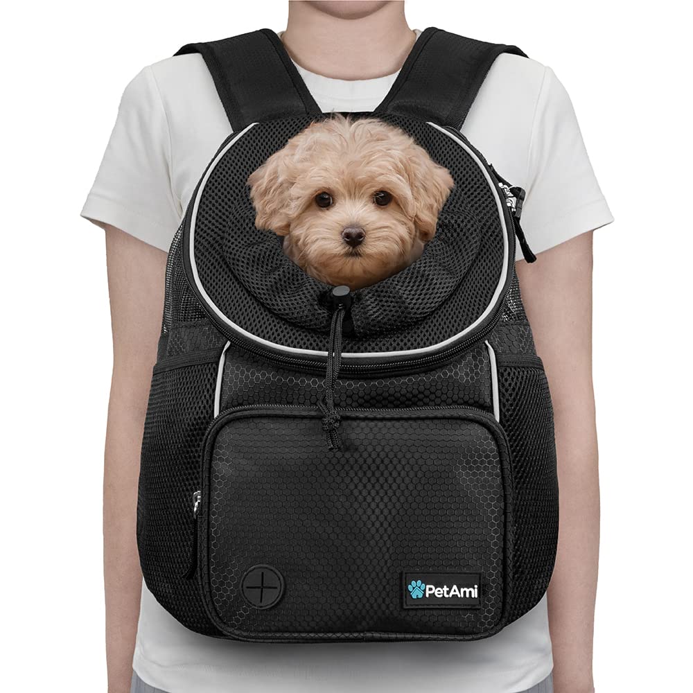 Foto 2 | Mochila Frontal Para Perros Petami, Ajustable, Negra, 6,8 Kg - Venta Internacional.