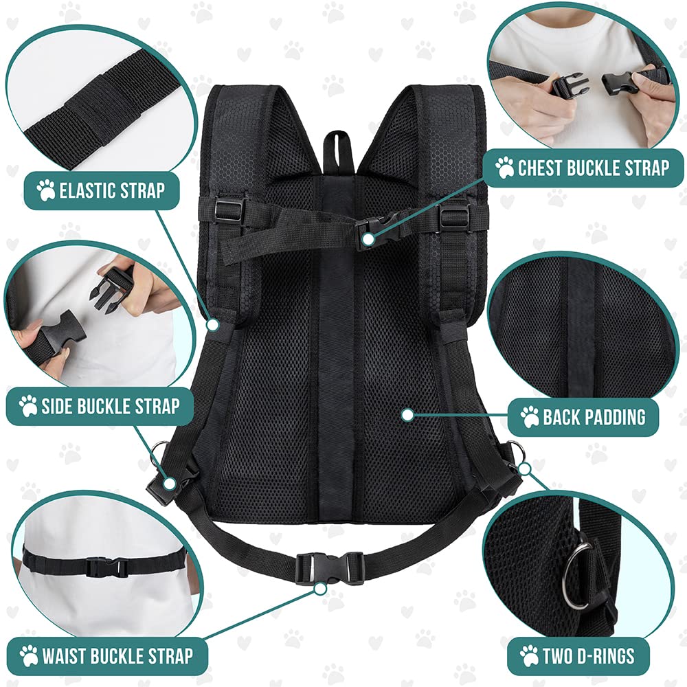 Foto 6 pulgar | Mochila Frontal Para Perros Petami, Ajustable, Negra, 6,8 Kg - Venta Internacional.