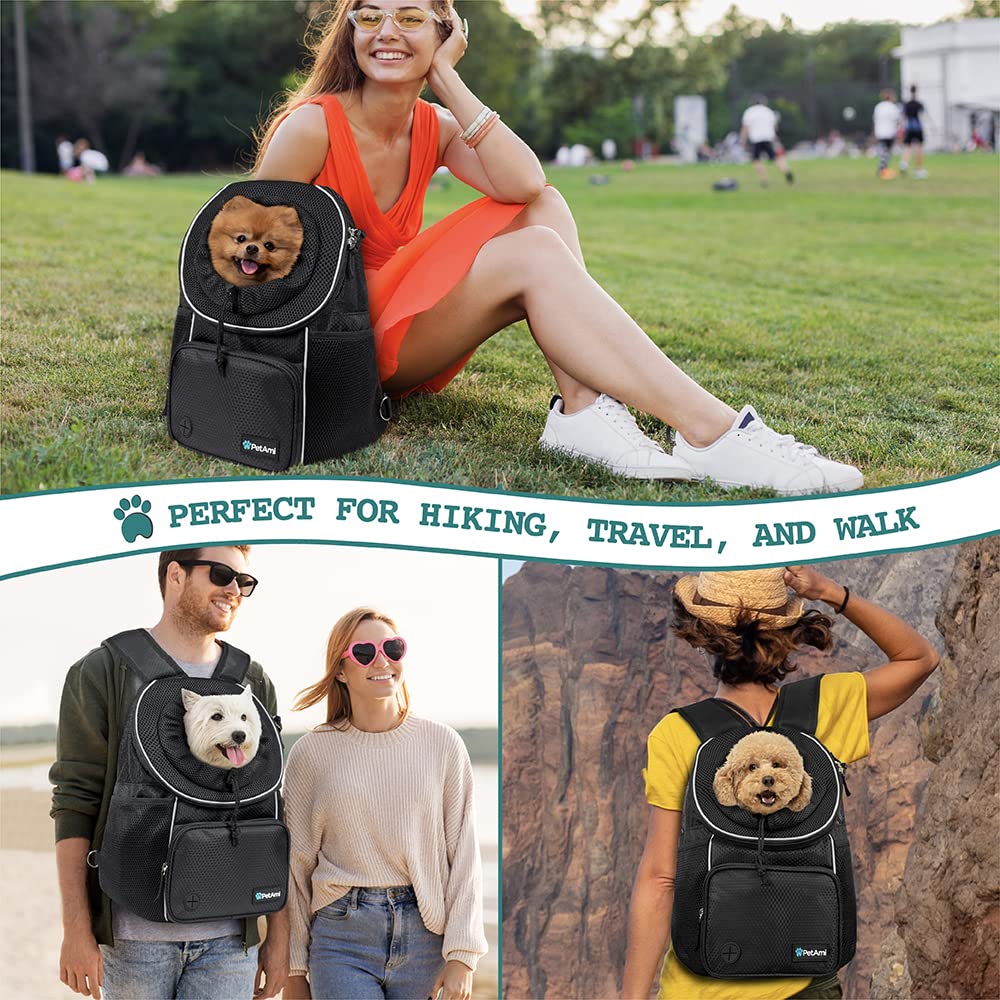 Foto 6 | Mochila Frontal Para Perros Petami, Ajustable, Negra, 6,8 Kg - Venta Internacional.