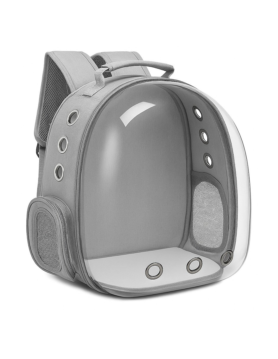 Foto 3 pulgar | Mochila Transportadora Para Gato Color Gris + Gratis Termo Güish De Regalo