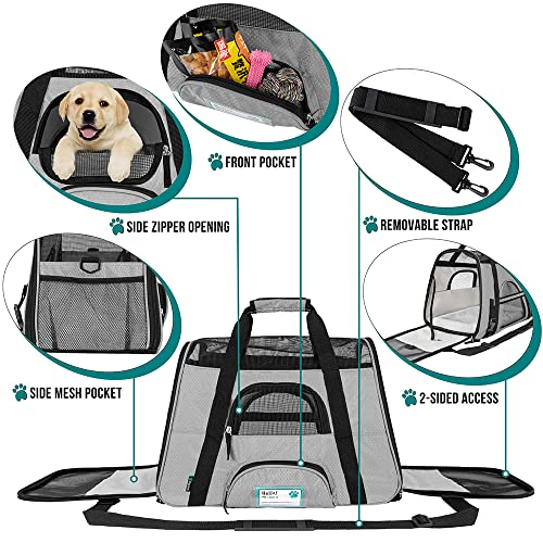 Foto 3 | Transportín De Viaje Para Mascotas Petami Premium Airline, Color Gris - Venta Internacional.