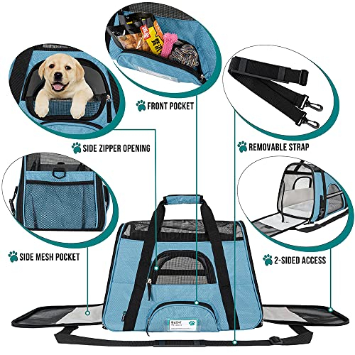 Foto 3 | Transportín Para Mascotas Petami Premium Airline, Aprobado Por La Aerolínea, Azul - Venta Internacional.