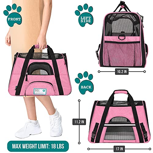 Foto 2 | Transportín De Viaje Para Mascotas Petami Premium Con Lados Blandos, Tamaño Pequeño, Color Rosa - Venta Internacional.