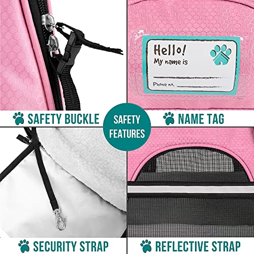 Foto 5 | Transportín De Viaje Para Mascotas Petami Premium Con Lados Blandos, Tamaño Pequeño, Color Rosa - Venta Internacional.