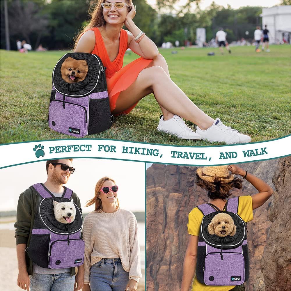 Foto 6 | Mochila Frontal Para Perros Petami Purple Para 4,5 Kg - Venta Internacional.