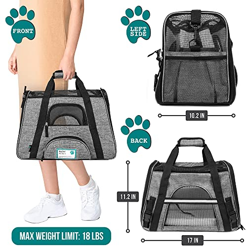 Foto 3 pulgar | Transportín De Viaje Para Mascotas Petami Premium Con Lados Blandos Para Mascotas Pequeñas - Venta Internacional.