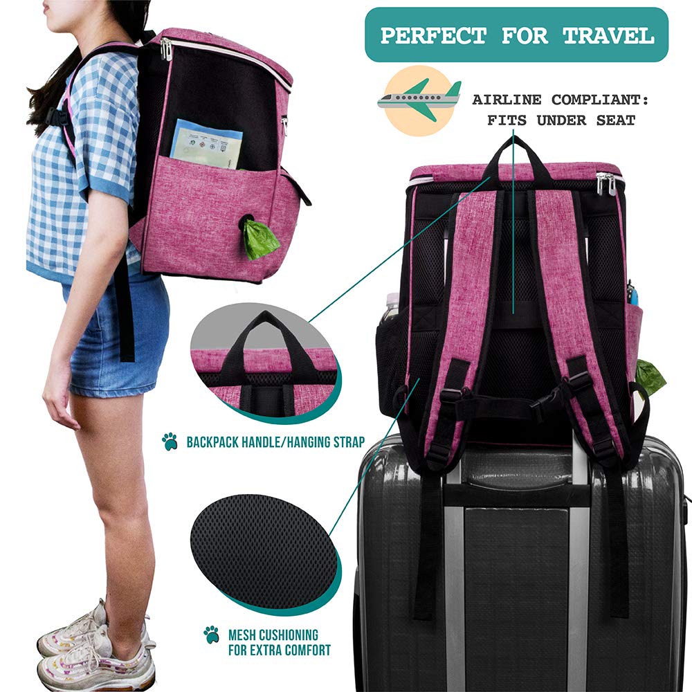 Foto 6 pulgar | Mochila De Viaje Para Perros Aprobada Por Petami Airline, Rosa - Venta Internacional.
