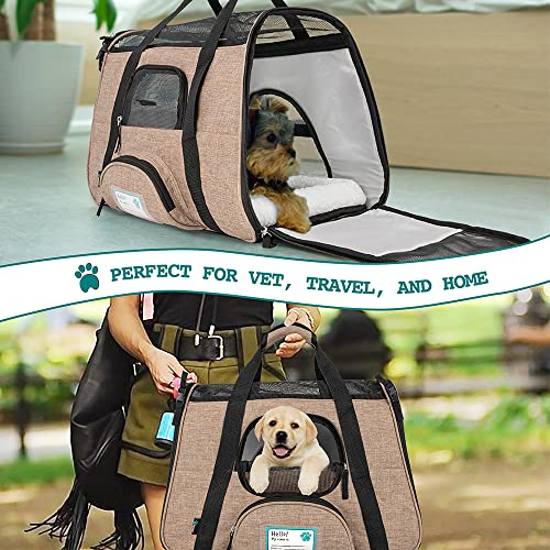 Foto 7 | Transportín De Viaje Para Mascotas Petami Premium, Con Laterales Blandos, Color Marrón Jaspeado - Venta Internacional.