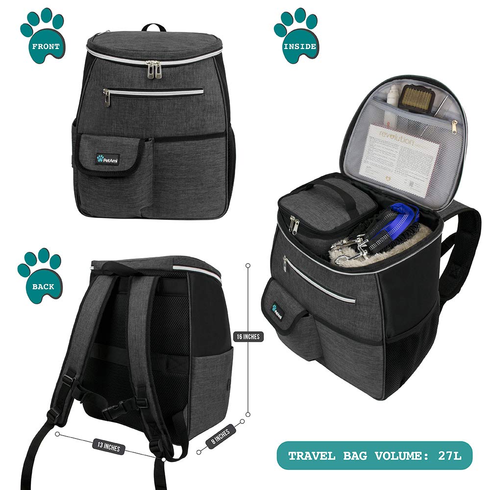 Foto 2 | Mochila De Viaje Para Perros Petami Airline Approved, Color Gris Oscuro - Venta Internacional.