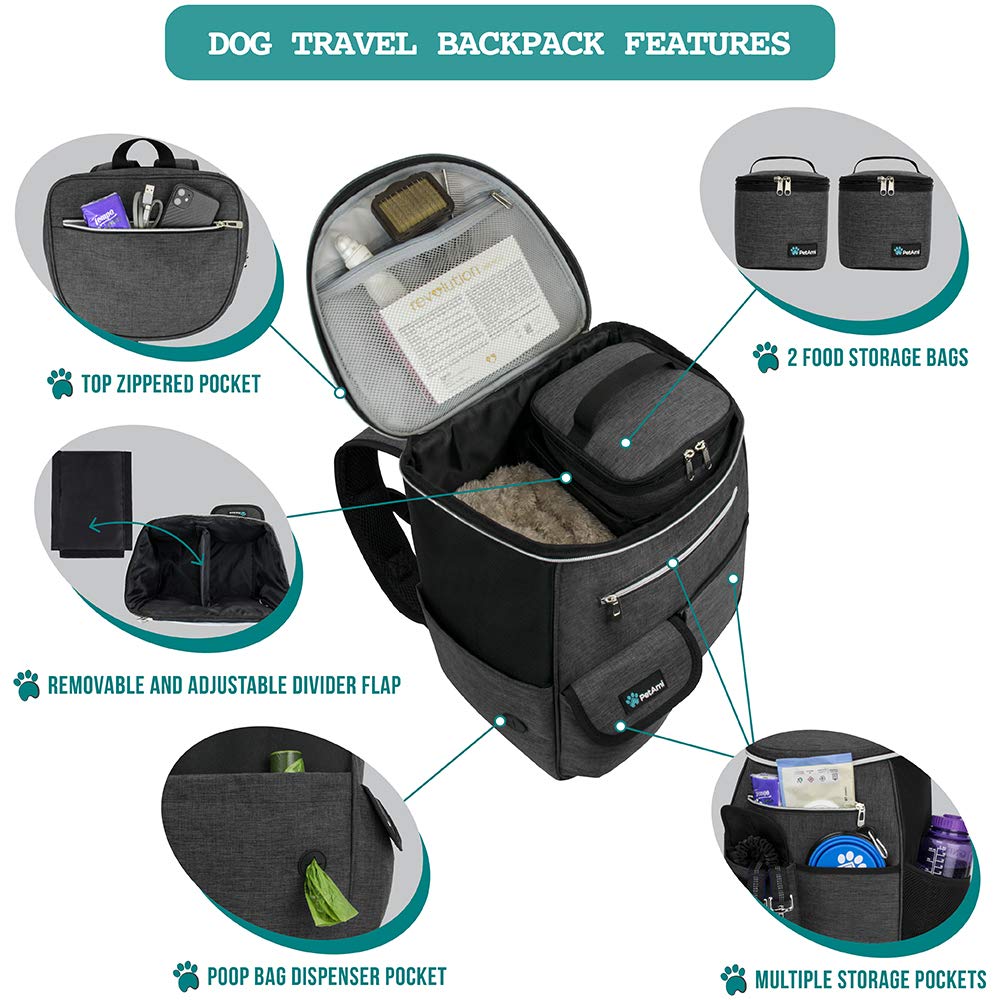Foto 3 | Mochila De Viaje Para Perros Petami Airline Approved, Color Gris Oscuro - Venta Internacional.