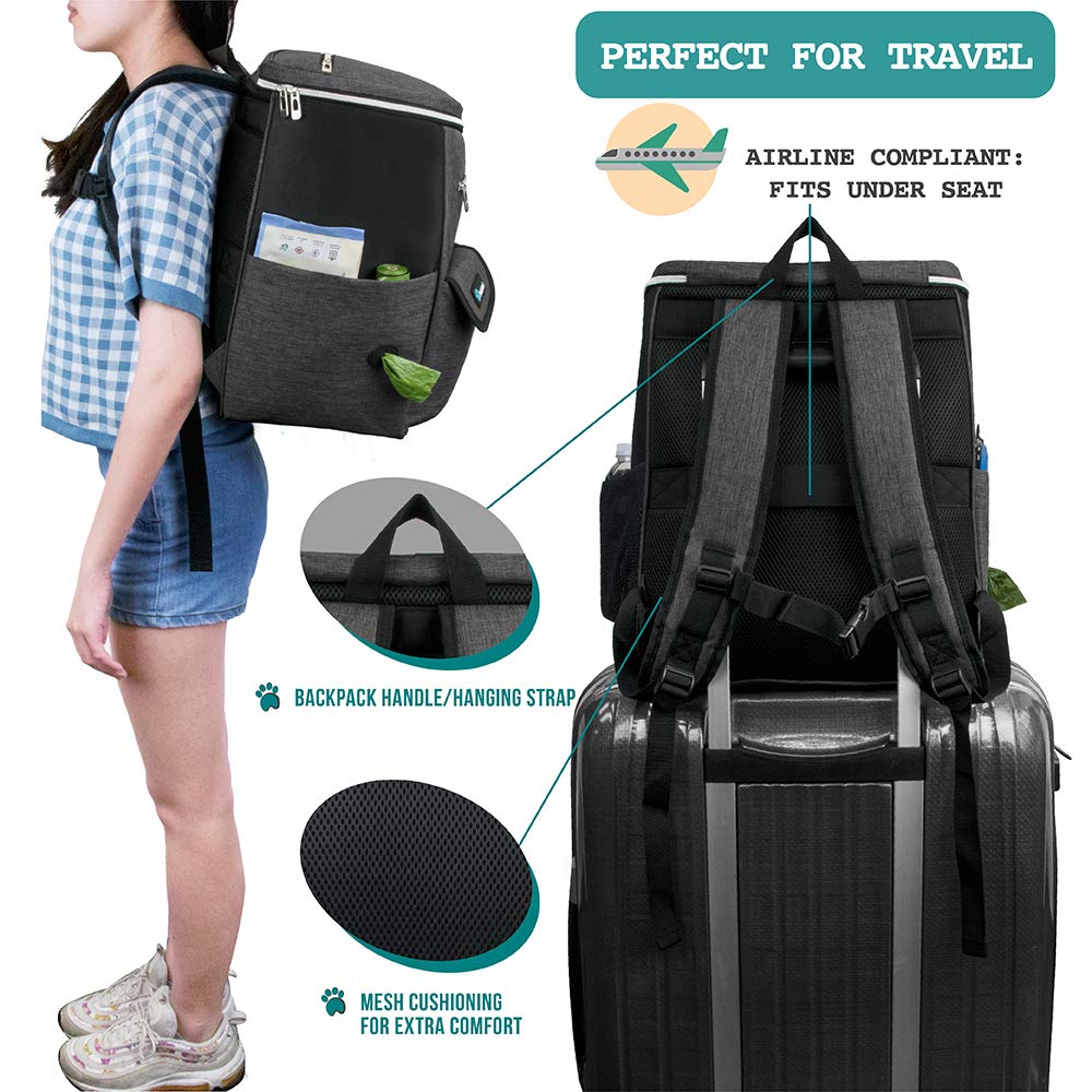 Foto 5 | Mochila De Viaje Para Perros Petami Airline Approved, Color Gris Oscuro - Venta Internacional.