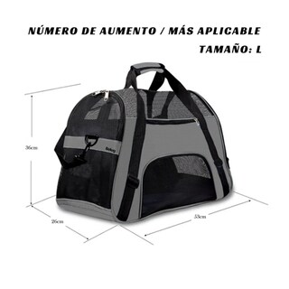 Foto 3 | Transportadora Mascota Bolsa Portátil Belug, Negro Gris