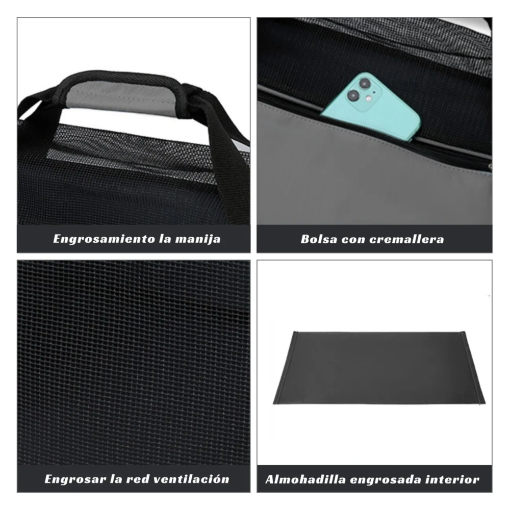 Foto 4 | Transportadora Mascota Bolsa Portátil Belug, Negro Gris