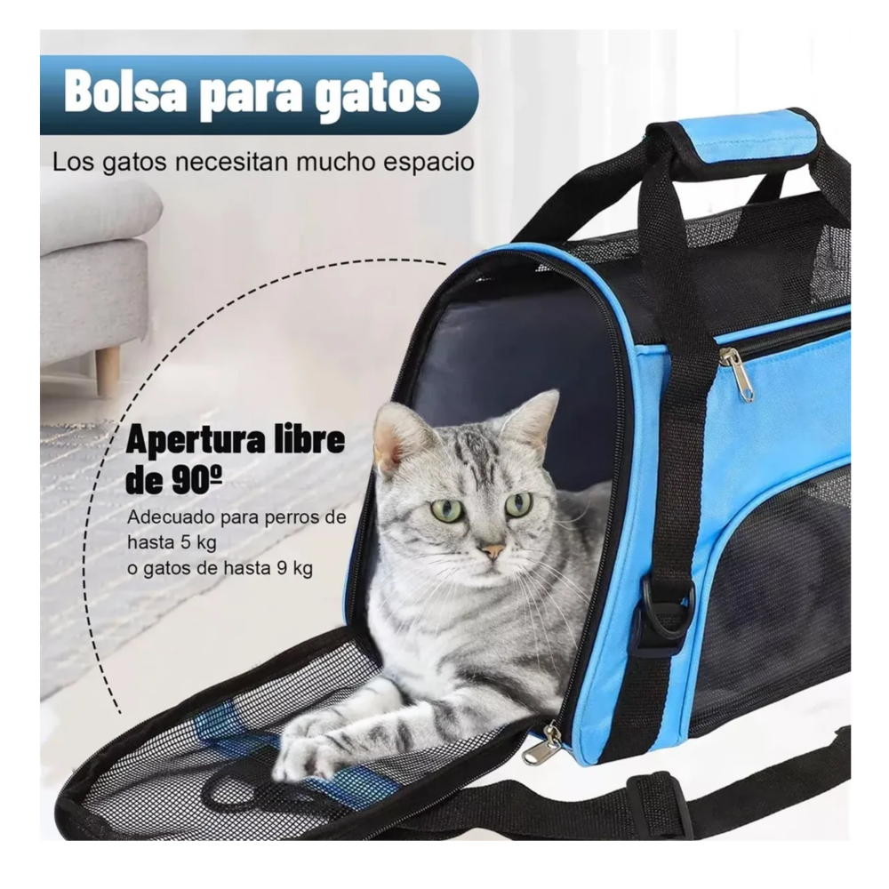 Foto 5 | Transportadora Mascota Bolsa Portátil Belug, Negro Gris