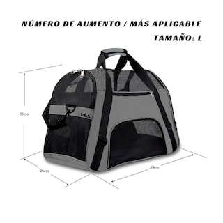 Foto 3 | Transportadora Mascota Bolsa Portátil Lab.g, Negro Gris