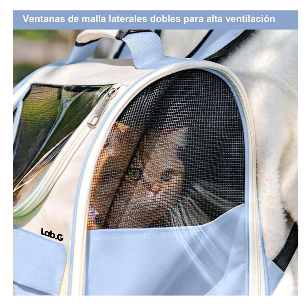 Foto 4 pulgar | Mochila Back Pack Transportadora Gato Perro Mascota Pequeña Lab.g, Azul