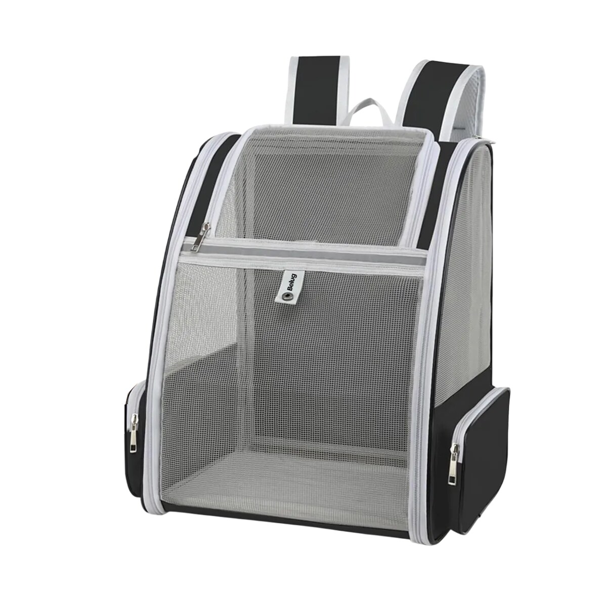 Mochila Transportadora Para Perros/gatos Plegable Gris Negro