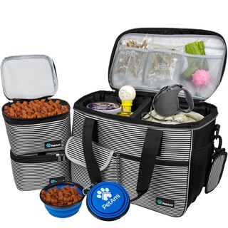 Foto 1 | Bolsa De Viaje Para Perros Petami Con Recipiente De Comida Y Cuencos, Color Negro - Venta Internacional.