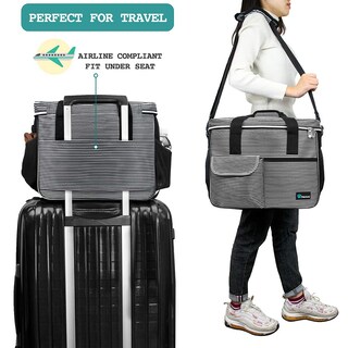 Foto 5 | Bolsa De Viaje Para Perros Petami Con Recipiente De Comida Y Cuencos, Color Negro - Venta Internacional.