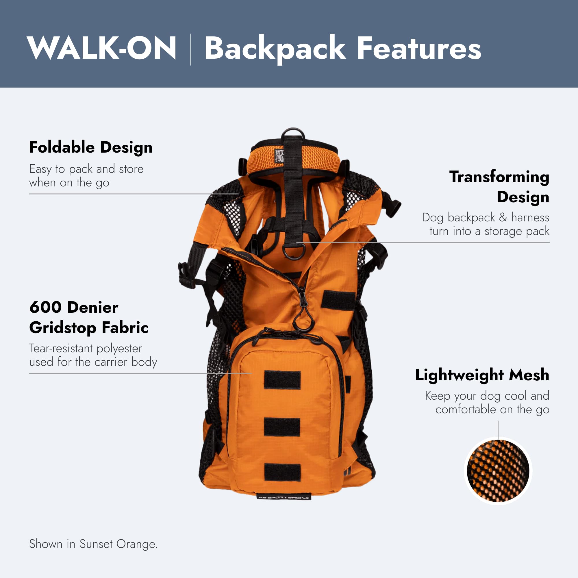 Foto 5 pulgar | Mochila Portabebés K9 Sport Sack Walk-on Small Shark Grey - Venta Internacional.
