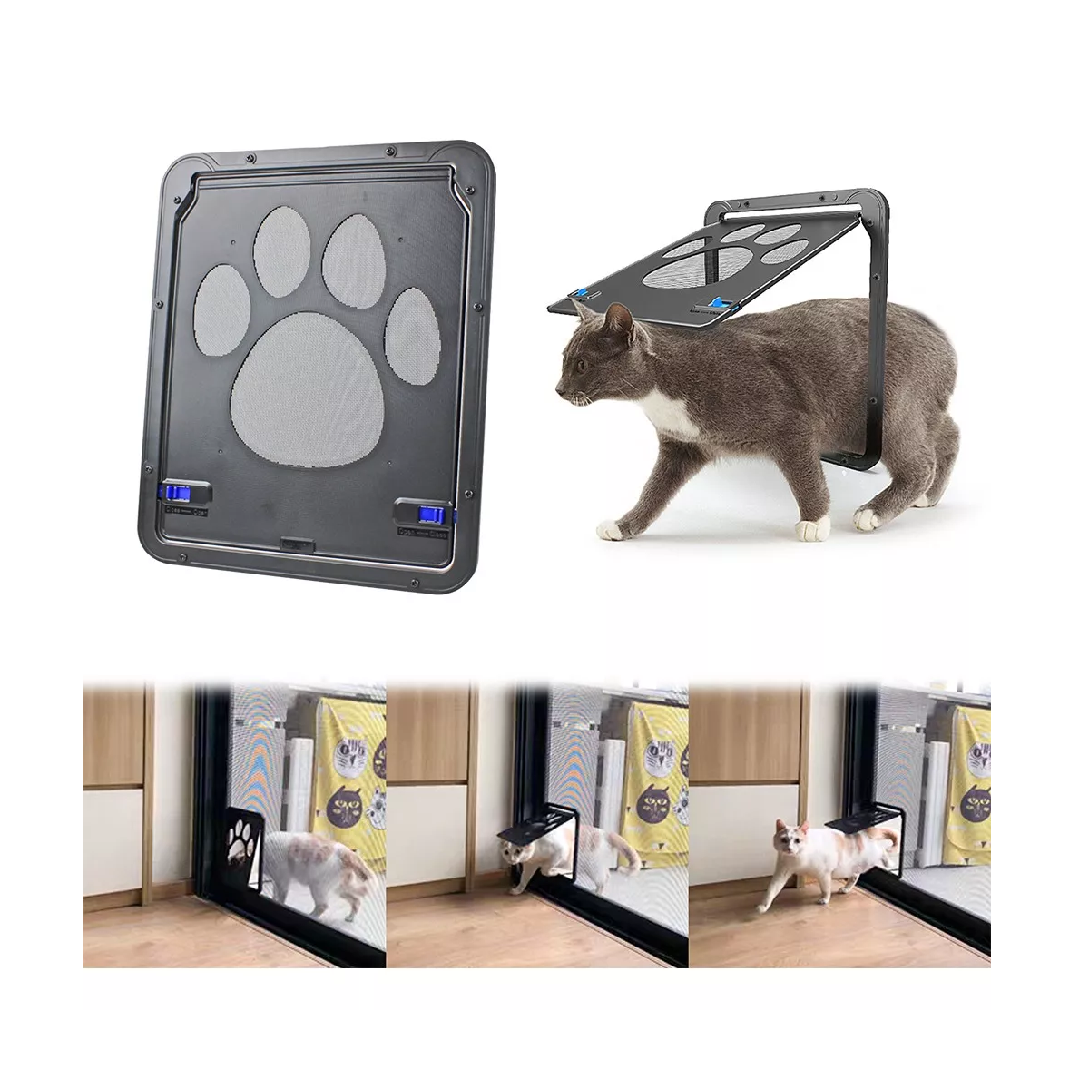 Foto 2 | Puerta de Mascota con Cierre Magnético Eo Safe Imports Esi-8839 Negro para Gato 29 X 24 CM