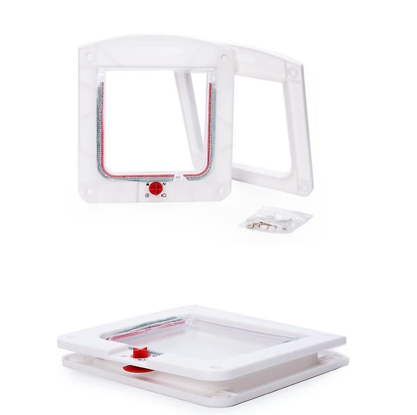 Foto 3 pulgar | Puerta Para Mascotas Sanlin Beans Con Cierre De 4 Modos Para Gato Y Perro (blanco) - Venta Internacional.