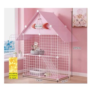 Foto 2 | Jaula Para Gatos De Interior Desmontable De Alambre De Metal Eo Safe Imports Esi-17140 Rosa