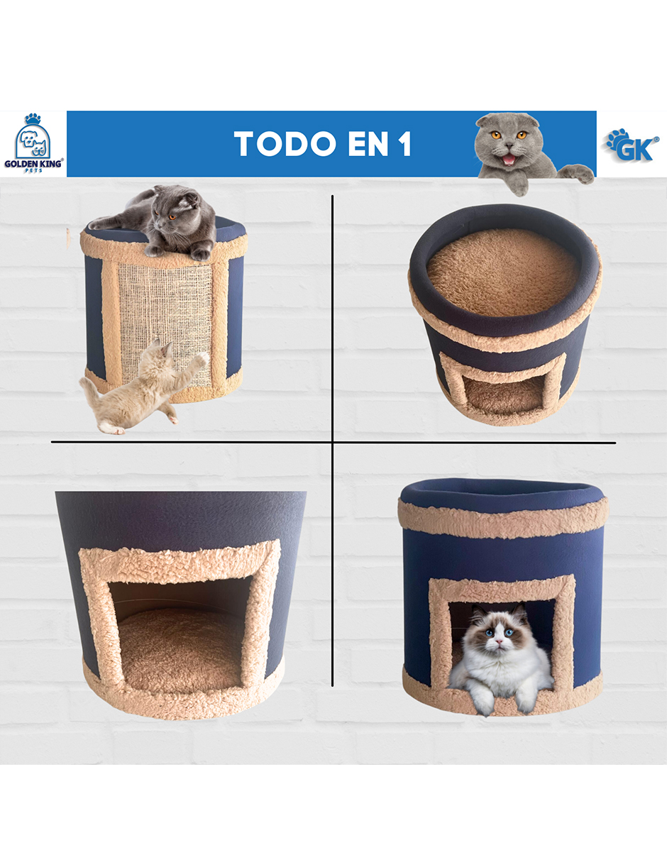 Foto 7 | Cama Rascador Casa Para Gatos Mexicano con Catnip