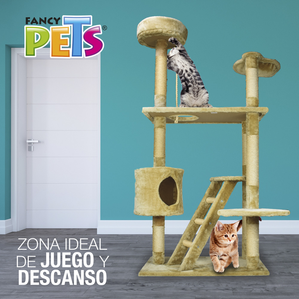 Foto 4 pulgar | Mueble/rascadero con Casa y Escalera para Gato Fancy Pets de 158 Centímetros