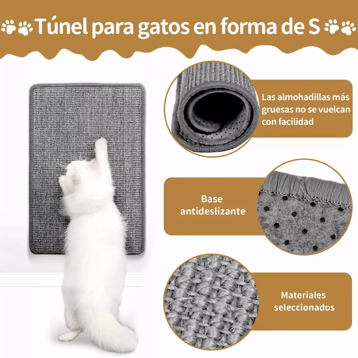 Foto 4 pulgar | Alfombrilla para Rascar Tapetes Rascadores para Gatos Eo Safe Imports Esi-8823 Gris