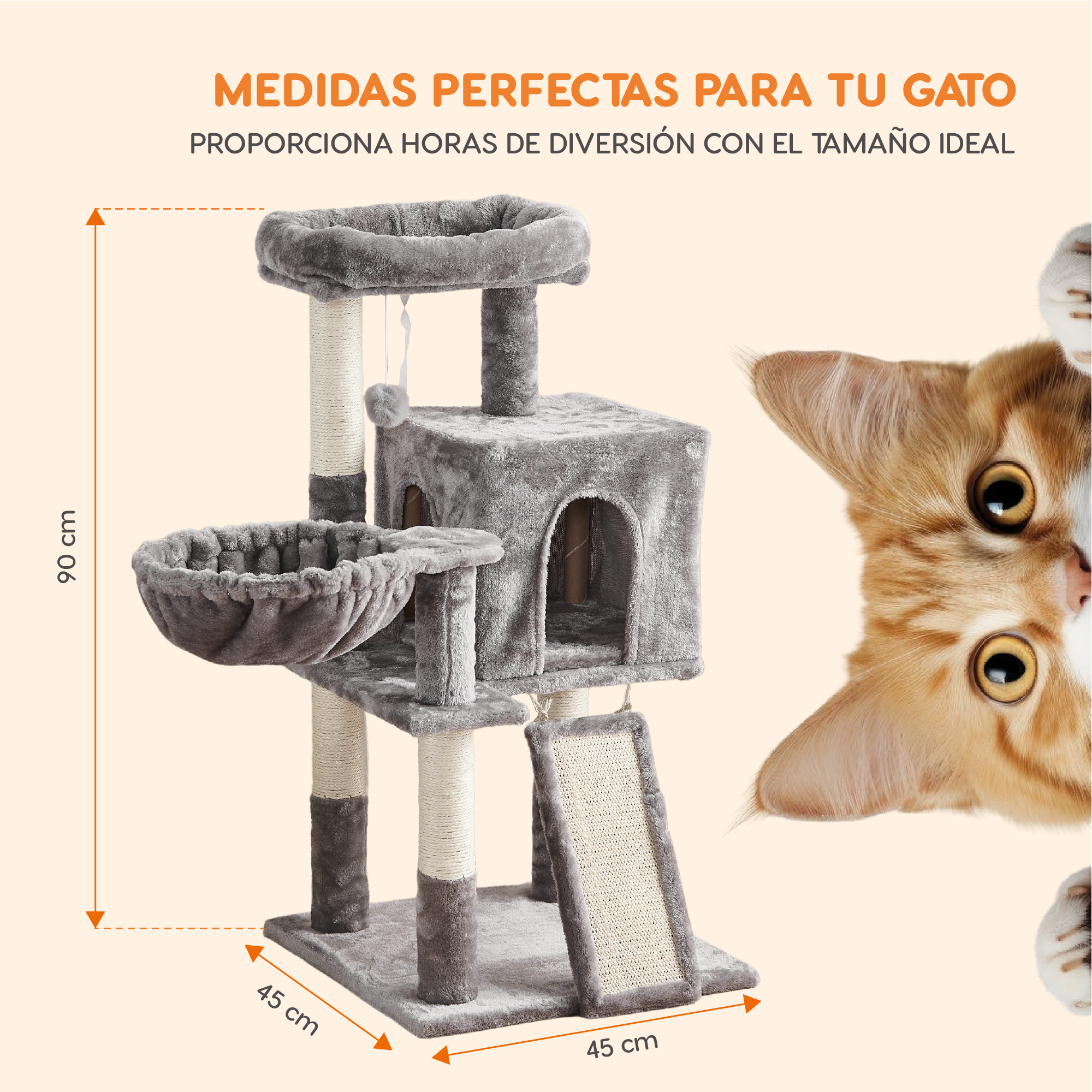 Foto 6 pulgar | Mueble Rascador Poli Pets PP-MRPGGY-CART para Gato Cartujo