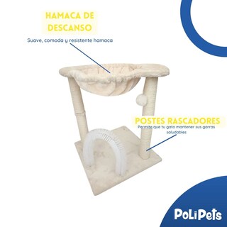 Foto 2 | Rascador para Gato Poli Pets con Hamaca color Beige